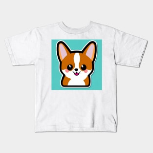 Cute Dog Puppy Art 4 (Corgi puppy) Kids T-Shirt